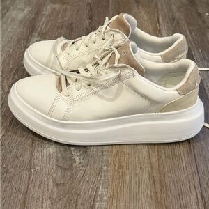 UGG Cream and Tan Platform Sneakers